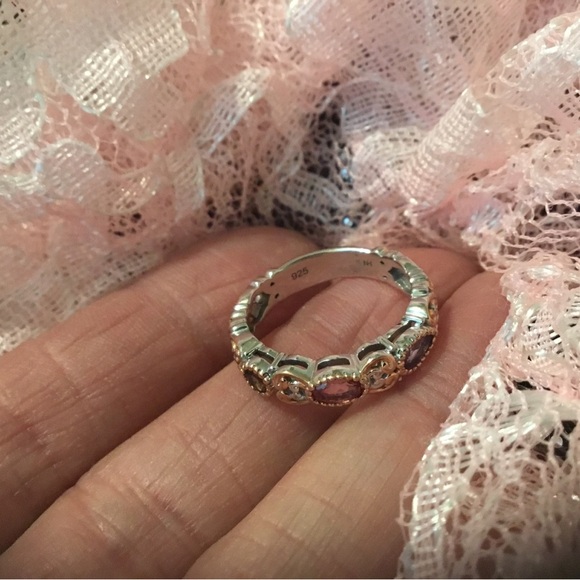 NEW Gems en Vogue 0.52 TCW Pink Spinel, Sapphire & Tourmaline Stack Band Ring - Picture 9 of 14